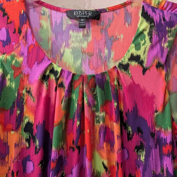 Kasper Abstract Pink and Purple Sleeveless Blouse - Picture 3 of 7